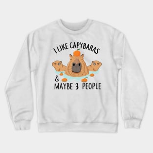 I like Capybaras and maybe 3 people Funny Baby Capybara Crewneck Sweatshirt